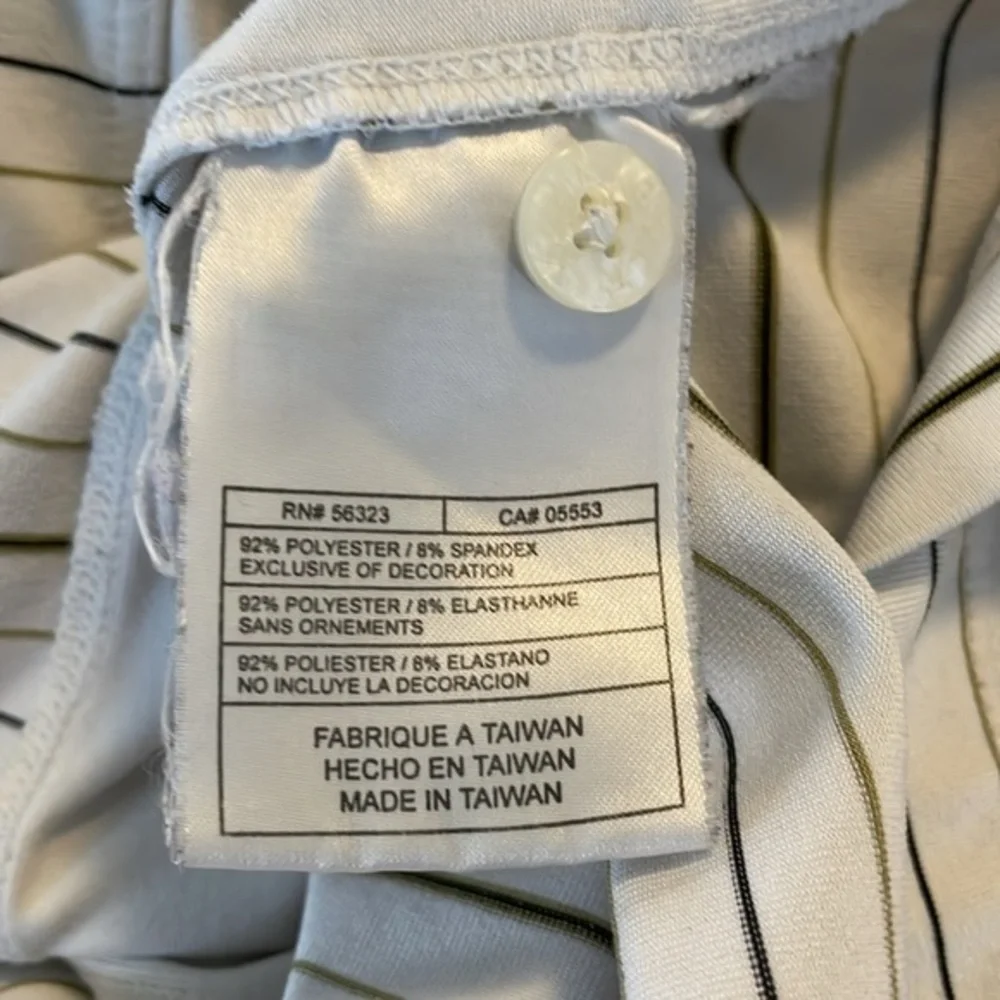 Nike Golf Dri-Fit UV Long Sleeve White Polo with Brown and Blue Stripes Size‎ XL - Picture 7 of 8